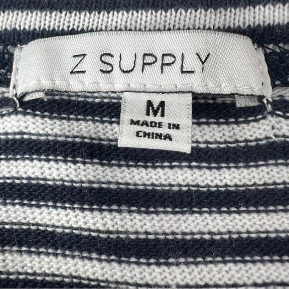 Z Supply Ruffle Sleeve Dress Size M Sporty Preppy Nautical Sailor Navy White - Picture 10 of 10